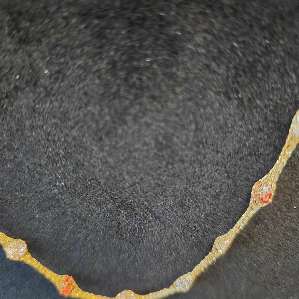 10KT Mesh Gold 18 Inch Necklace with Multi-Colored Stones - Picture 6 of 9
